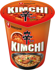 Fideos instantáneos Nong Shim Kimchi Ramyun - Sopa de ramen coreano en taza - Preparación rápida - 1 paquete de 75g