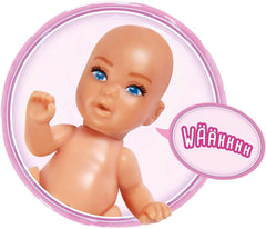 Simba 105733480 - Mochila Bebé Steffi Love, Muñeca Embarazada con Bebé y Grandes Sonidos, Accesorios Bebé y Portabebé, Rosa Naty Shop Muñecas