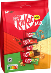 Nestlé Mini Mix KitKat Barras de chocolate Cinco Deliciosos Sabores 14 Barras 1 Paquete (1 Bolsa x 197,4g)