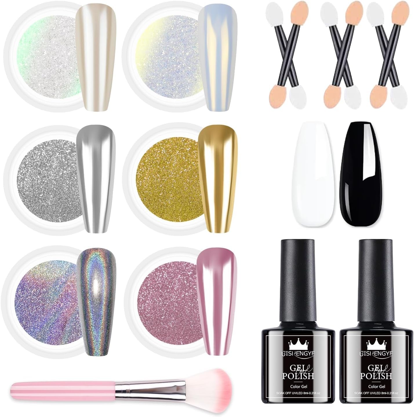 BISHENGYF Rose Gold Chrome Nail PowderNeue Upgrade Grosse Kapazität Chrom PulverSuper-Spiegeleffekt Metall Mirror Chrome Powder –Neon Glassy Pearl Effect Glitter Nagelkunst Pulver Für DIY Salon