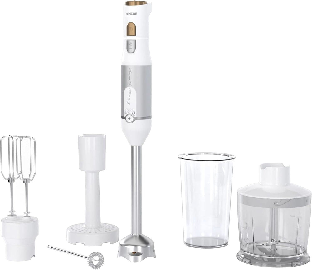 Sencor Multifunktionaler Standmixer, Ultra-Leistungsstark, 6 en 1, 1200 W, Mit Doppel-Schneebesen, Zerkleinerer & Mousseur, Kartoffelstampfer, Quadblade-Klingen Aus Titan, Stufenlose Bucatarie Naty Shop