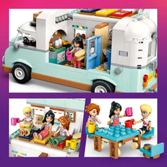 LEGO Friends Caravana, juego de construcción de rol con caravana de juguete, regalo para niñas a partir de 7 años, juego creativo con 3 minifiguras y figura del animal hurón 42663 Juegos de construcción Besuche den LEGO-Store