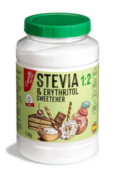 Stevia + Eritritol Edulcorante 1:2, 1G = 2G Azúcar, 1 Kg Edulcorantes Naty Shop