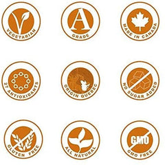 Maplefarm - Sirope Puro de Arce Oscuro Orgánico Canadiense, Grado A, Oscuro, Sabor Fuerte - 250ml Edulcorantes Naty Shop