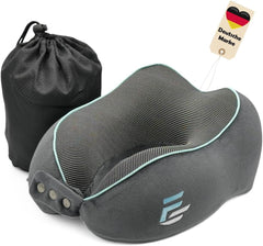 Flagshipper pernă pentru gât avion - pernă pentru gât adult - pernă pentru gât mașină - pernă de călătorie spumă de memorie - lavabilă cu parte din spate îngustă (catifelată moale și respirabilă) - reglabilă, gri Perne ortopedice cervicale Naty Shop Titlu implicit