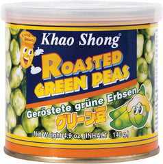 Khao Shong Guisantes verdes fritos con wasabi, guisantes crujientes rebozados picantes, una alternativa baja en grasa a las nueces, picante medio, 1 lata de 140 g | 140 gramos (1 paquete)