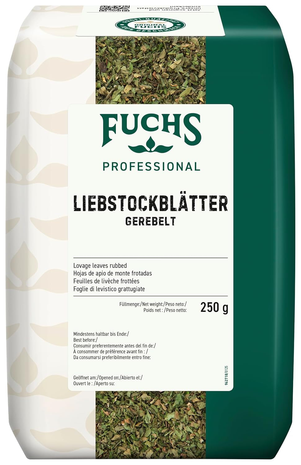 - Cinturón de seguridad Liebstockblätter | Für salzarme Küche geeignet, passt zu Eintöpfen oder Salaten | Calidad profesional para grandes fabricantes | Bolsa reciclable de 0,25 kg.