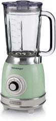 Ariete Vintage 583 Batidora de vaso, batidora multifunción retro con 4 grifos, 4 geschwindigkeiten + función de pulso, función de triturador de hielo, 1,5 litros de capacidad, 1000 W, cocina verde Naty Shop Green Single