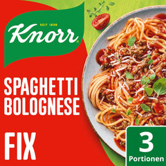 Knorr Fix Würzmischung Spaghetti Boloñesa para un delicioso plato de fideos con ingredientes naturales 40 g