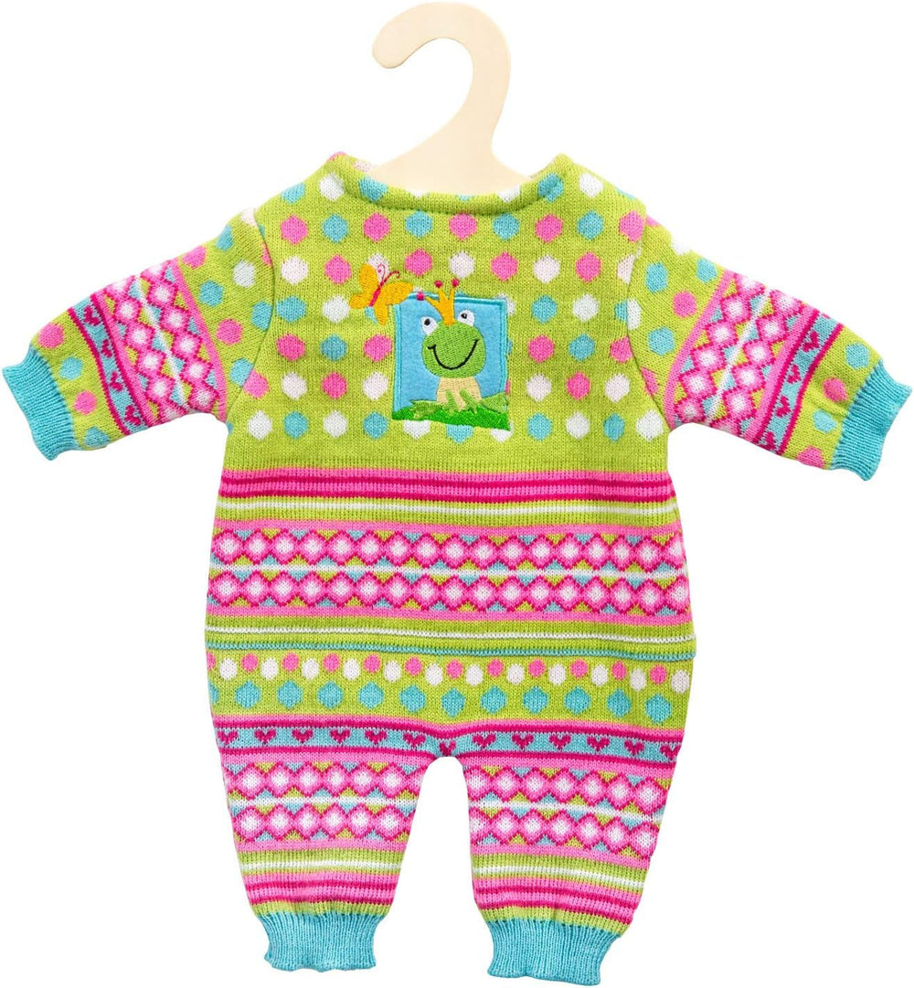 Heless 2666 - Strickstrampler für Puppen, Froschi, Größe 35 - 45 cm