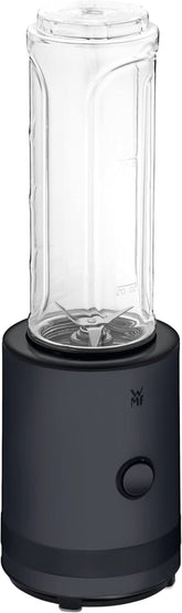 WMF Küchenminis Smoothie-To-Go, Mini batidora con base Mit Zwei Mix-/Trinkbehältern 0,6 L, Batidora Hochleistungsmixer 300 W, Edelstahl Matt, Schwarz Kitchen Naty Shop Deep Black