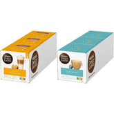 NESCAFÉ Dolce Gusto Latte Macchiato Vorratsbox 90 Kaffeekapseln & Flat White, 48 Kaffeekapseln, Arabica und Robusta Bohnen