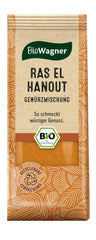 BioWagner - Bio Ras el Hanout, Gewürzmischung für orientalische und arabische Gerichte, ideal para cuscús, tajine o hummus, naturbelassene Bio-Zutaten, embalaje reciclable, 50 g