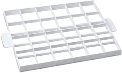 Divizor de prăjituri și tăietor de aluat STÄDTER pentru 24 sau 30 de bucăți, plastic alimentar, lavabil în mașina de spălat vase, utilizabil pe ambele părți