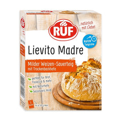 RUF Lievito Madre Sauerteig, Milder Weizen-Sauerteig, Mutterteig, Kurze Teigruhe Durch Enthaltene Trockenhefe, Lievito Madre Getrocknet Für Brot, Baguette, Focaccia, 3X35G Mezcla para hornear y cocinar Naty Shop 35 G (3Er Pack) Kurze Teigruhe