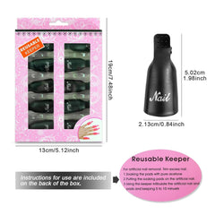 Hanyousheng Nagellackentferner Clips, Nagel Clips,10 Stück Schwarz Nagelclips, Nagel Klammer, Nails Art Gel Cap, Soak off Clip Cap UV Gel Poliermittel Entferner Wrap Nail Tool