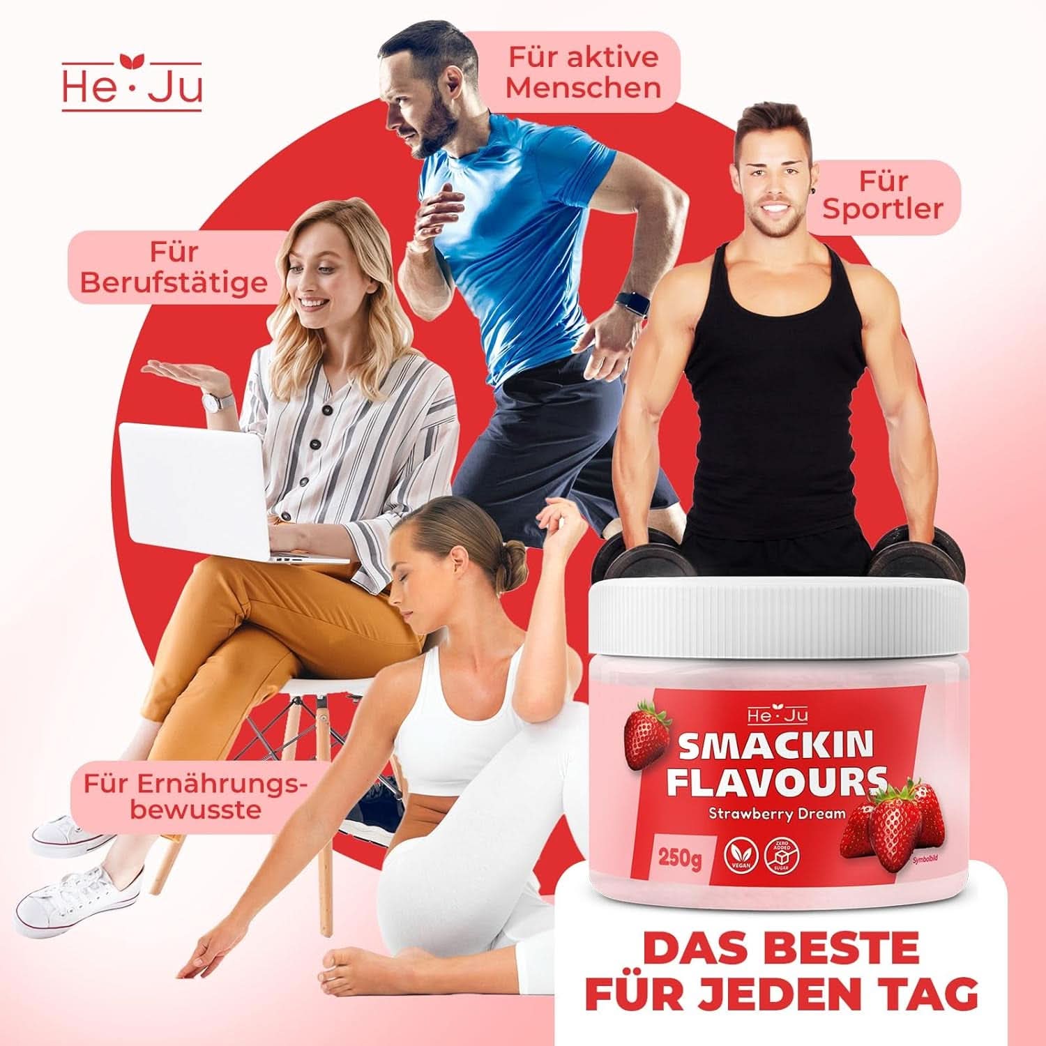 He-Ju, Pudră cu aromă de căpsuni, 250 grame Arome Naty Shop