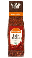 Ostmann Gewürze - Chiliflocken | Scharfes Topping para todo tipo de platos | Zum Nachfüllen der Streudose | 45 gramos en bolsa