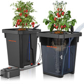Spider Farmer DWC Sistema de cultivo hidropónico 27 L/7 galones Cultivo en aguas profundas Nuevo diseño de tapa triangular Sistema de jardinería por goteo circulante con kit de goteo en maceta Bomba de aire de 8 W 2 cubos