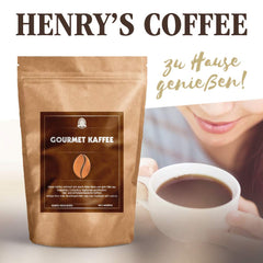 Henry´s Gourmet Kaffee 1000g - abgerundete Aromen - voller Körper - handwerkliche Röstung - Premium Kaffeebohnen