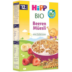 HiPP Bio Beeren-Müesli (8 x 200 g), ab 12. Monat, ohne Zuckerzusatz, besonders fine Stückchen - leicht zu Chechen, in bester Bio-Qualität