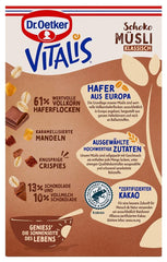 Dr. Oetker Vitalis Chocolate Muesli Classic: Muesli de desayuno con leche y chocolate negro, paquete de 7 (7 x 600 g)