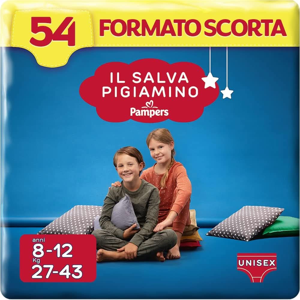 Pampers Il Salvapamino 8-12 años, 54 pañales, talla L/XL (27-43 kg) Madre e Hijo Naty Shop 8-12 años, 54 pañales, talla L/Xl (27-43 kg)