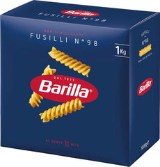 Pasta Barilla Clásico Fusilli núm. 98, de trigo duro de alta calidad, siempre al dente, 1 kg