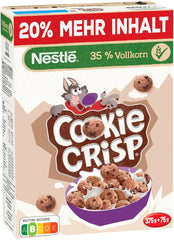 Nestlé Cookie Crisp (+20%), cereal integral de desayuno para niños, paquete de 1 (1x450g)