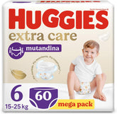 Pañales Huggies Extra Care, talla 6, 15-25 kg, 60 piezas