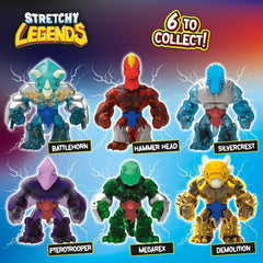 STRETCHY LEGENDS D'Molition - Figuras de Acción Elásticas para Niños, Figuras de Superhéroes Elásticas para Coleccionar con Figuras de Acción Rellenas de Slime Naty Shop