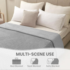 Good Nite Comfort Blanket Manta mullida de 150 x 200 cm, colcha de microfibra suave, manta para sofá, manta cómoda, manta polar cálida para sofá y cama, dormitorio, oficina, gris Good Nite Beds and Blankets