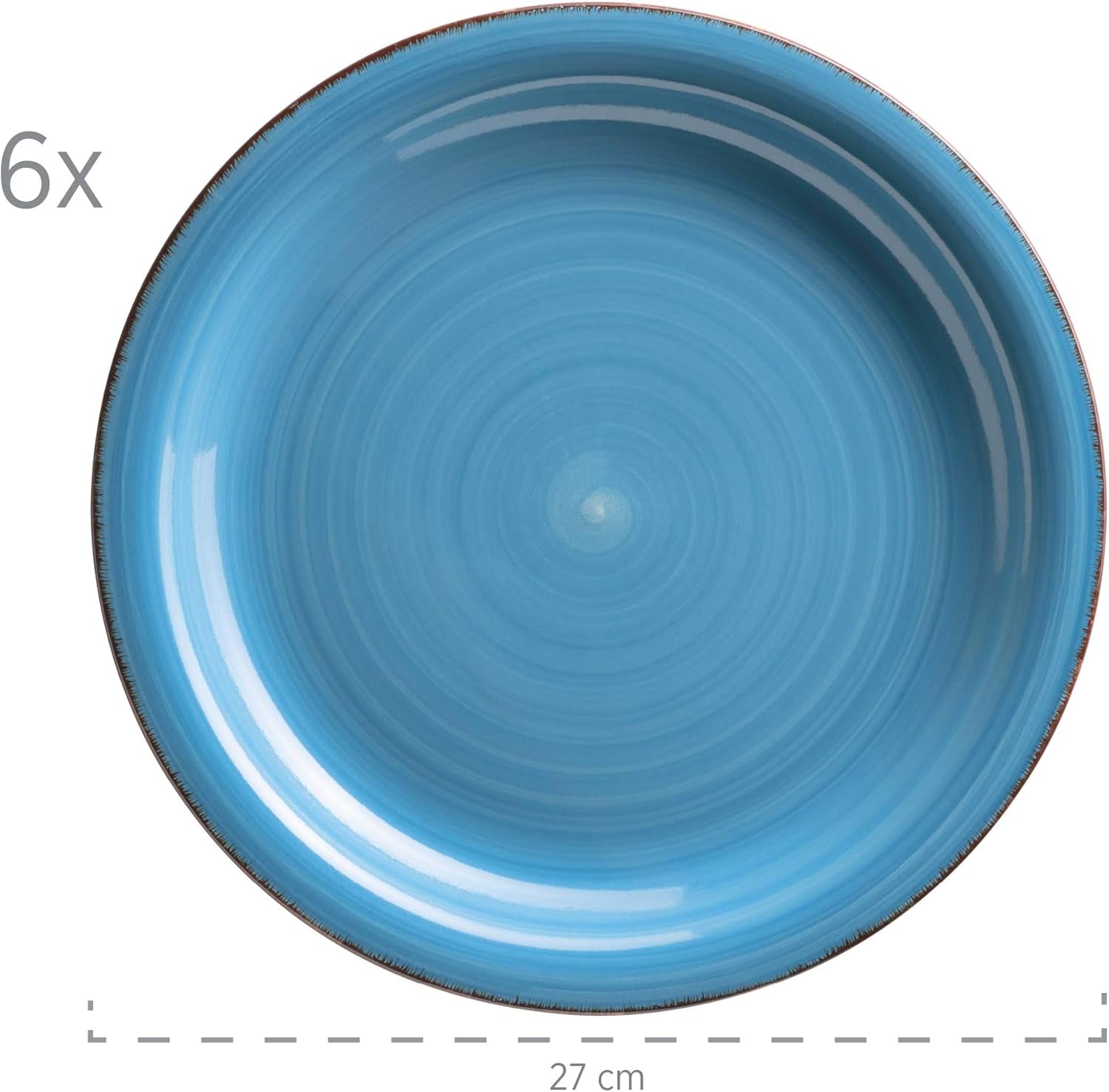 MÄSER 931602 Bel Tempo II Teller-Set Für 6 Personen Im Modernen Vintage Look, 12-Teiliges Tafelservice, Handbemalt, Dunkelblau, Steingut, Blau Seturi vesela masa Naty Shop