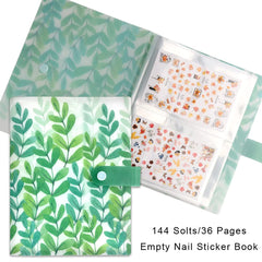 144 Slots Nail Art Sticker Aufbewahrungsbuch Blätter Nail Art Decals Sammelalbum Nail Sticker Leerer Displayhalter Binder Buch Kunststoff DIY Nail Art Design Tools Für Nail Art Sticker