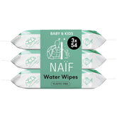 Naïf - Toallitas húmedas sin plástico - 162 piezas (3 paquetes de 54 toallitas cada uno) - Cuidado del culito, cuerpo y cara del bebé - 99% agua - 0% fragancia y alcohol