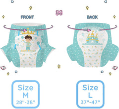 CutiePlusU Pañales para Adultos Paquete de 2 Bragas Desechables para Incontinencia con Solapas para Mujeres y Hombres Máxima Absorbencia Durante la Noche - Principito (Mediano 71-96 cm)