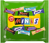 Mini pack mixto de chocolate, 71 mini snacks de chocolate (Mars, Snickers, Bounty, Twix, Milky Way) en forma de caramelos, ideales para una noche de fútbol americano (1400g)