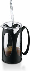 Cafetieră Bodum Kenya - 1L / 8 căni - Presă franceză manuală din sticlă borosilicată și oțel inoxidabil - Se poate spăla în mașina de spălat vase - Fabricată în Portugalia