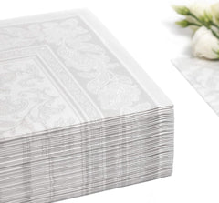 Papstar 11682 50 șervețele "Royal Collection" 1/4 pliere 40 X 40 cm "Ornamente", alb