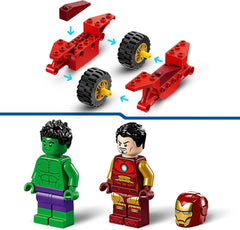 LEGO Marvel Iron Man con Bicicleta y Hulk, Juguete de Construcción de Superhéroe para Niños, Set de Colección con Bicicleta y Minifiguras, Regalo para Niñas y Niños de 4 Años 76287 Juegos de Construcción Besuche den LEGO-Store