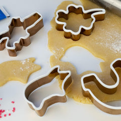 Forme de biscuiți Lurch 10546, set de 4 bucăți, model Lucky, cu model Coșar, Potcoavă, Porc, Trifoi, din oțel inoxidabil cu înveliș de silicon