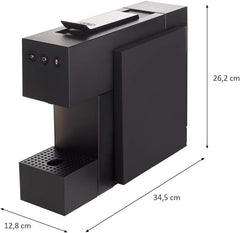 Espressor cu capsule K-FEE SQUARE pentru cafea, ceai și cacao | Espressor compact | Încălzire rapidă | Rezervor de apă de 0,8 l | 19 bar | Negru piano