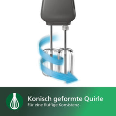 Philips Batidora de mano, 450 W, 5 Geschwindigkeiten plus Turbo, Weiß/Grau (HR3741/00) Cocina Naty Shop