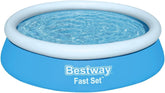 Piscina elevada Bestway Fast Set sin bomba, Ø 183 x 51 cm, azul, redonda, 940 litros, material TriTech, automontable, válvula de seguridad, incl. parche de reparación