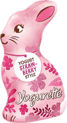 Conejito de Pascua con Yogur 75g – Conejito de Chocolate para Pascua – Chocolate Blanco con Yogur y Chips de Fresa Afrutado – Conejito de Chocolate para Pascua y Cesta de Pascua – Regalo de Chocolate – Regalo de Pascua