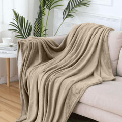 Komfortec manta mullida, cómoda manta, manta polar, certificado Oeko-Tex, súper suave, 150X200 cm, 260 g/m², beige Camas y mantas Besuche den Komfortec-Store