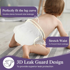 Pañales para bebé talla 4 (10-15 kg), ultrafinos, suaves e hipoalergénicos para pieles sensibles, protección contra fugas 3D, indicador de humedad, 138 pañales premium para día y noche