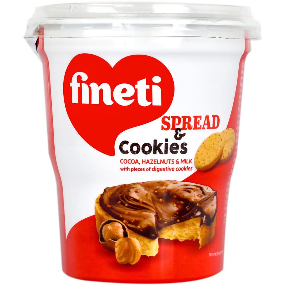 Fineti, Crema tartinabila cu cacao, alune si biscuiti 370g Glazuri si Decor Naty Shop