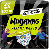 Pantalones de pijama de nave espacial, paquete de 10 pantalones de noche absorbentes, 7 años, 17 kg-30 kg, protección contra fugas durante toda la noche