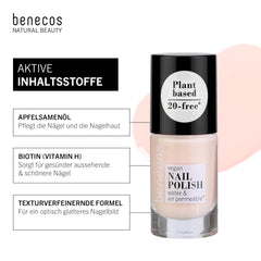 Benecos 20-Free Esmalte de uñas vegano "Be My Baby" - esmalte de uñas a base de hierbas - de secado rápido y de larga duración - permeable al agua - enriquecido con biotina - 5ml